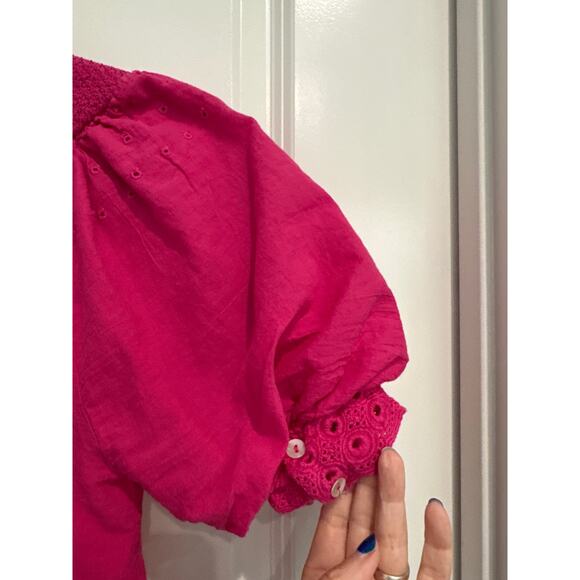 MSRP $168 House of Harlow Smocked Puff Sleeved Blouse Size XS-S | SAME DAY SHIP - Picture 4 of 7